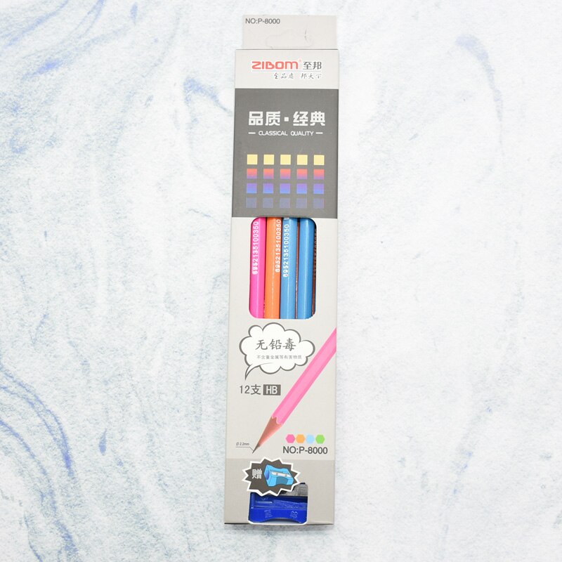 12 pieces / box level softened wooden pencil environmental protection HB pencil eraser learning stationery: Default Title