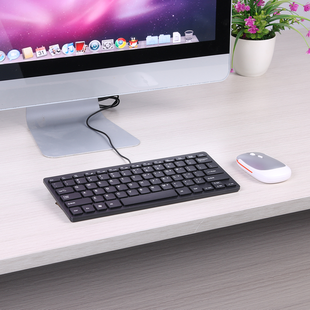 K1000 Super Slim USB Mini Multimedia Wired Keyboard Waterproof Kaypad for Laptop