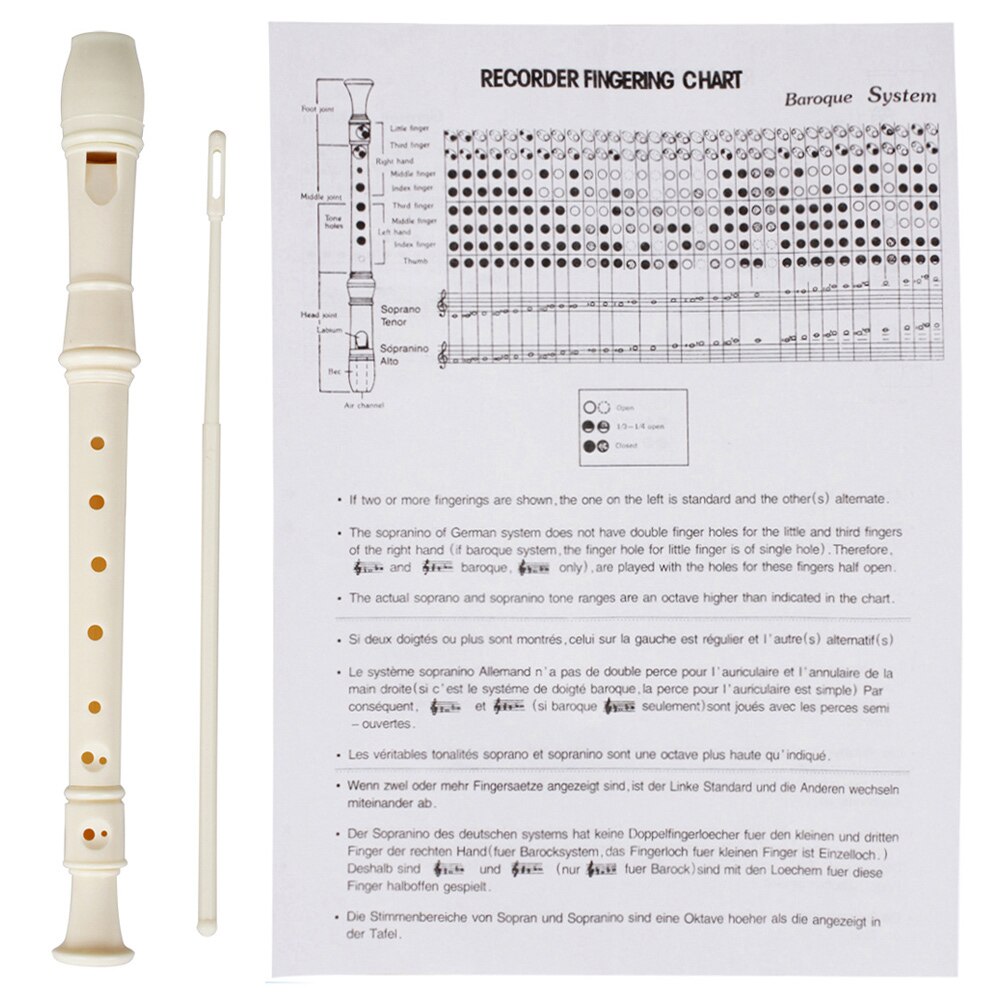 Clarinetto per Bambini - Strumento Musicale ABS - Flauto Dolce per Principianti - 32.5cm - con Bastoncino Pulizia