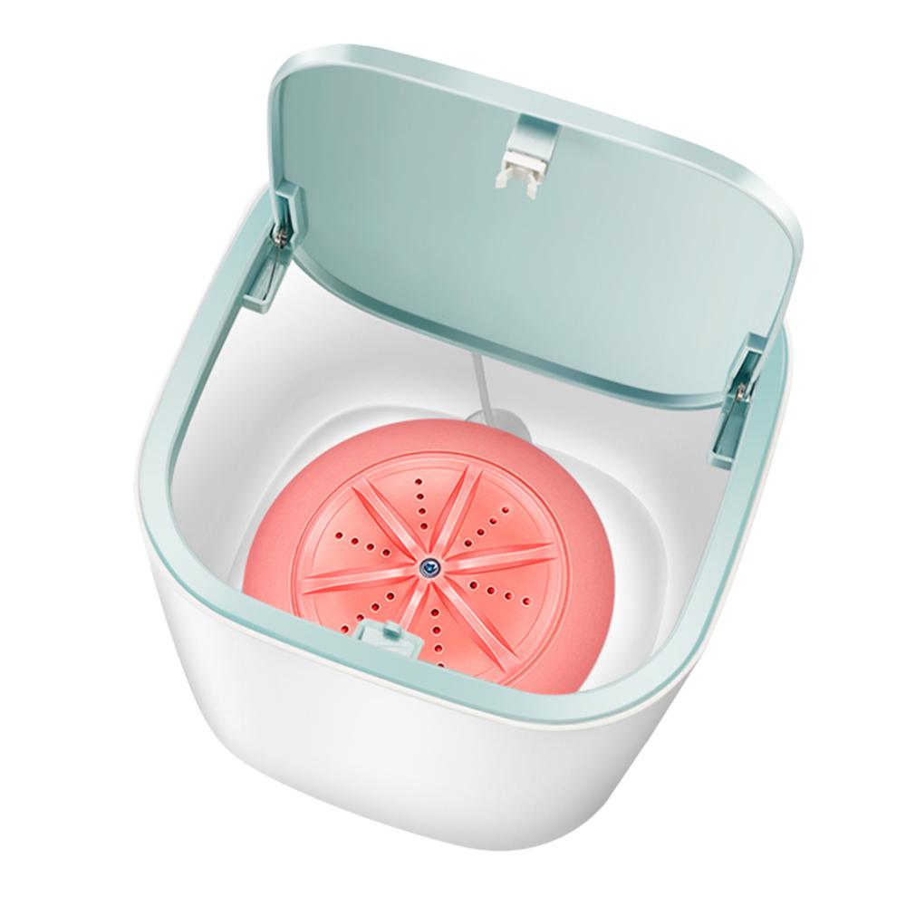 Mini Ultrasonic Washing Machine Bucket Type USB Laundry Clothes Washer Cleaner for Home Travel Dorms Apartments Condos Motor: Pink