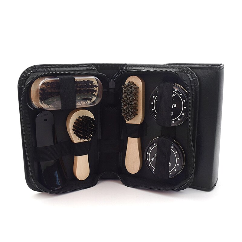 Xr-Kit de cuidado de zapatos, Herramientas de limpieza de calzado de cuero, tamaño de viaje