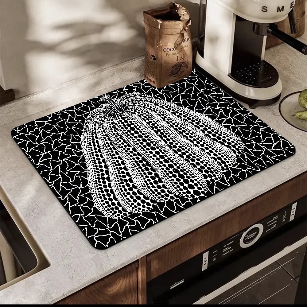 Yayoi Kusama Vloermat Gedrukt Schotel Droogmat Super Absorberend Koffie Afvoer Pad Servies Quick Rug Keuken Servies Placemat