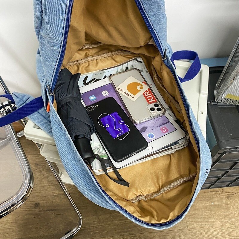 2021 New Denim Women zaino zaino da viaggio retrò zaino di grande capacità borse da scuola per studenti universitari per ragazze adolescenti Rugtas