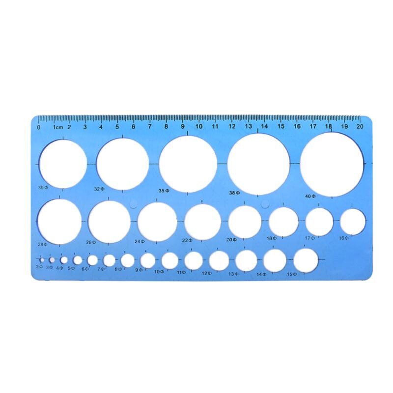 Règle de gabarit géométrique, 1 pièce, cercles en plastique, pochoir, outil de dessin, papeterie pour étudiant