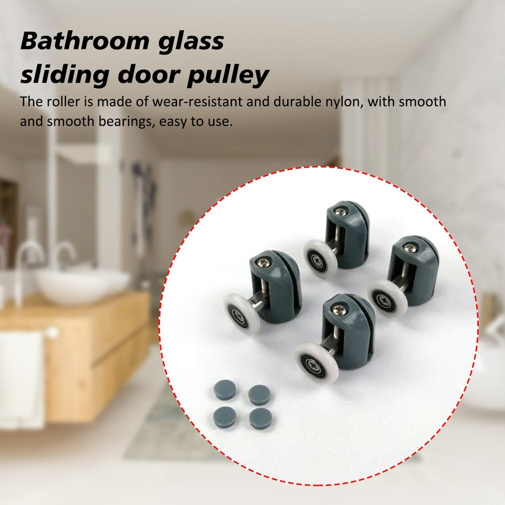 Douchecabines met rolluiken, enkel wiel, nylon stuiterwiel, katrol voor glazen schuifdeuren in de badkamer