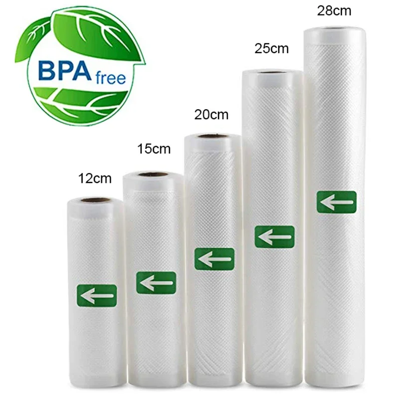 Sacs scellés sous vide pour aliments, rouleaux de sacs économiseurs d'aliments, sac d'emballage sous vide domestique, sacs de stockage sous vide pour scelleuse, 1 rouleau, 300cm