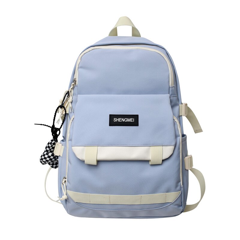 Meisje Jongen Waterdicht Nylon Rugzak Trendy Vrouwelijke Mannen Reizen Boek Zak Mannelijke Vrouwen College Rugzak Mode Dame Schooltassen Laptop: blue / With Plaid doll