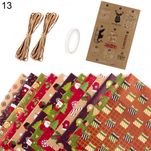 Bibułka prezentowa drukowane papiery rzemieślnicze kolorowy świąteczny doskonały papier pakowy w jasnym kolorze: 13