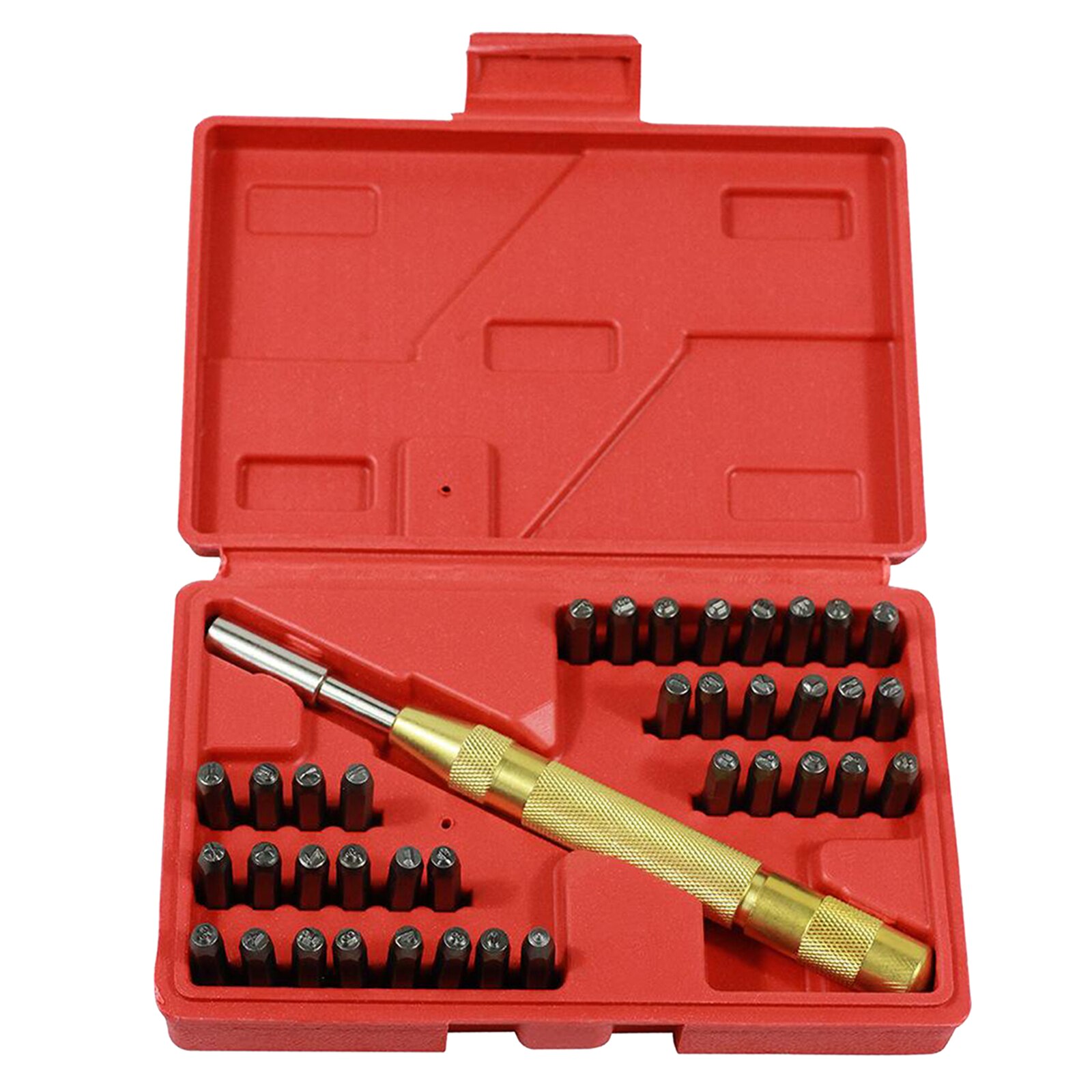 38pc Automatic Alphabet Letter & Number Stamp Punch Leather Craft Tool Die Kit