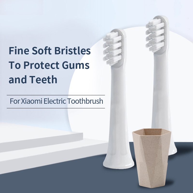 Udskiftning af børstehoveder til xiaomi mijia  t100 elektrisk tandbørste bløde børste blide rene tænder tyggegummi 4 stk / pakke