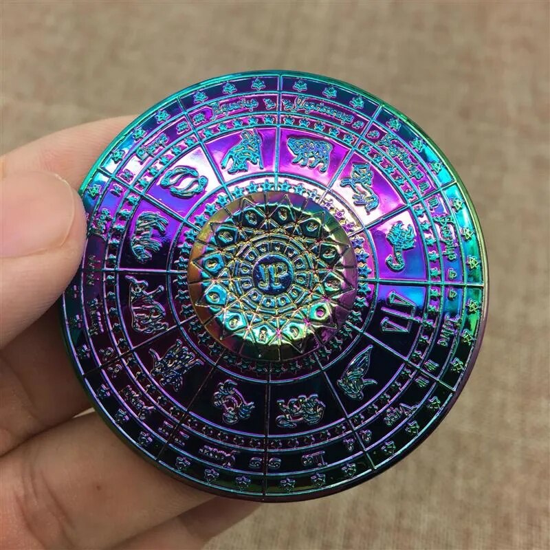 Chinese Style Fingertip Gyro Feng Shui Compass Constellation Finger Spinner Metal Decompression Artifact ADHD Decompression Toy: Light Green