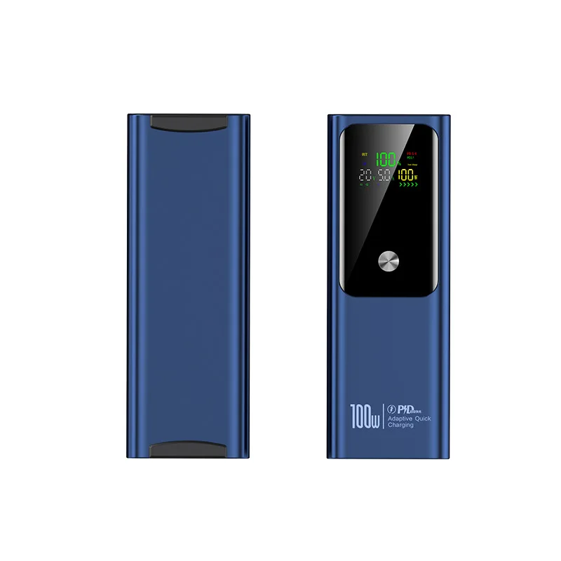 Batería externa de 20000mAh PD100W, Banco de energía de alta capacidad, carga rápida, cargador portátil para ordenador portátil, iPhone, xiaomi: Azul / 20000mah