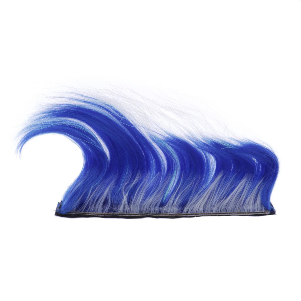 DIY Motorcycle Helmet Mohawk Hair Wig Cool Adhesive Helmet Hair For Cosplay Decoration Motorbike Helmet Accessaries 8 styles: Blue White