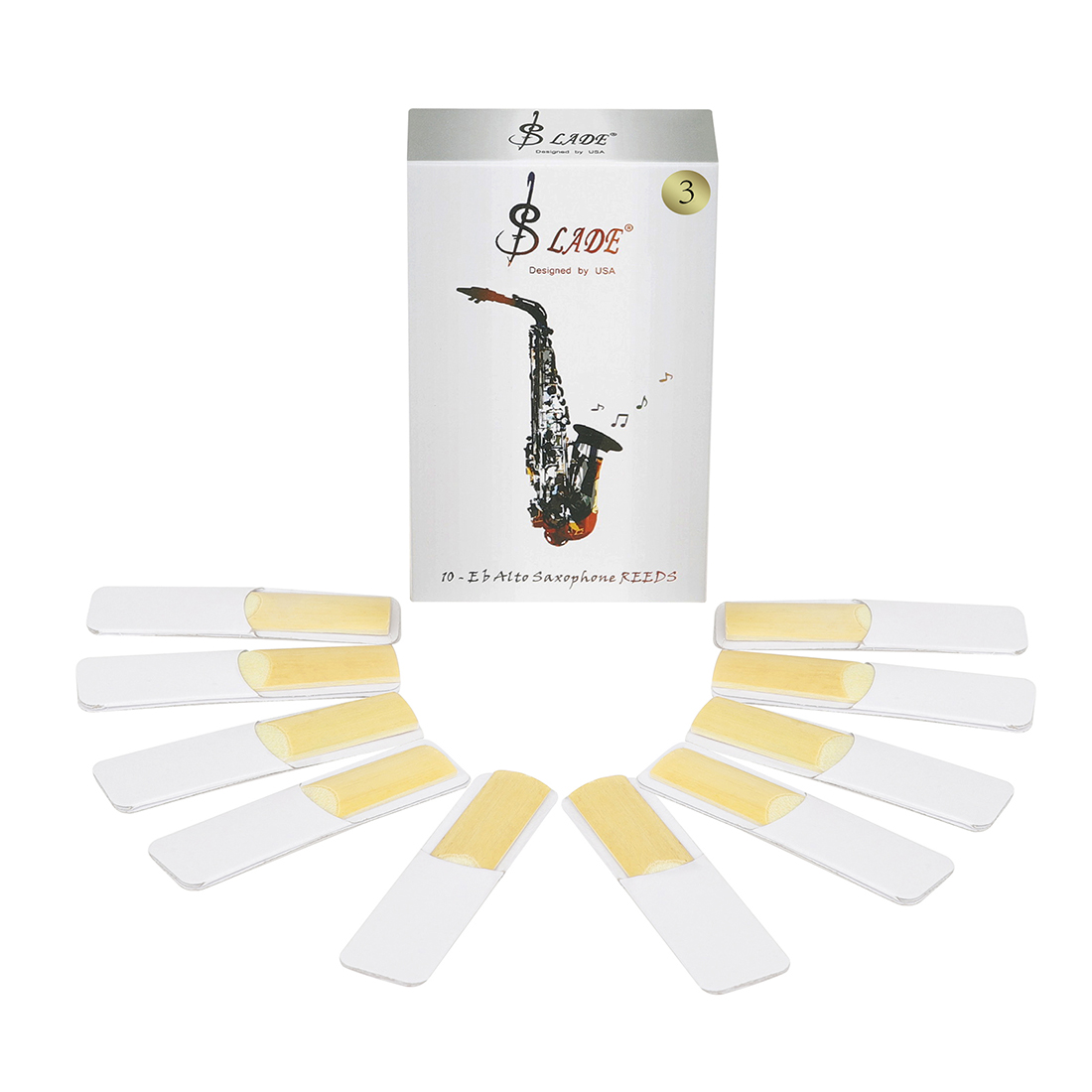 10 stks/set Bb Klarinet Riet Eb Sax Riet 2 en 3 Sterkte Riet voor Klarinet Sopraan Alt Tenor Sax Houtblazers instrument Accessoires
