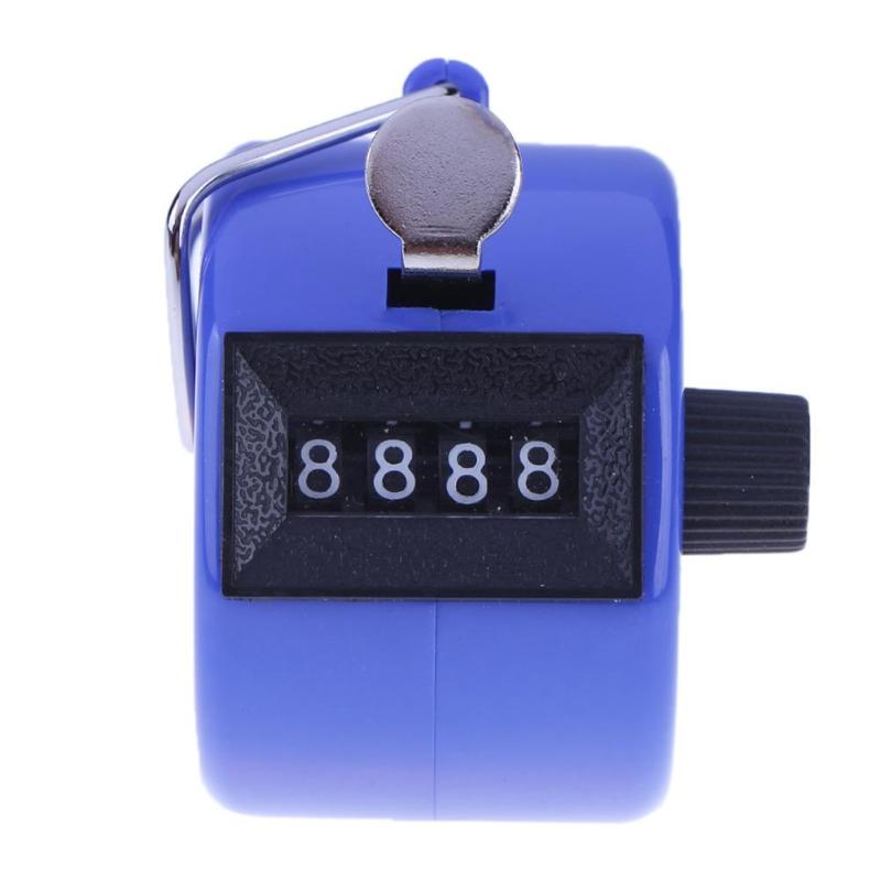 Contador de números de 4 dígitos, contadores de números, pantalla Manual de plástico, contador de puntos de Golf con contador de cuenta Manual: Azul