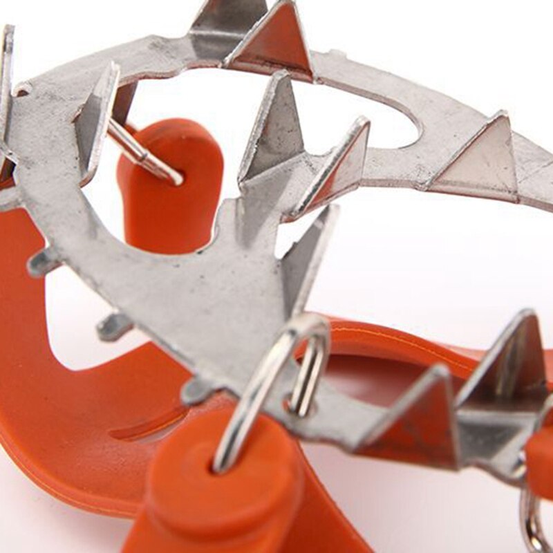 Crampones antideslizantes para senderismo al aire libre, escalada, Paseo de invierno, 18 dientes, zapatos de nieve para pesca en hielo, cubiertas de acero de manganeso para zapatos, zapato de punta