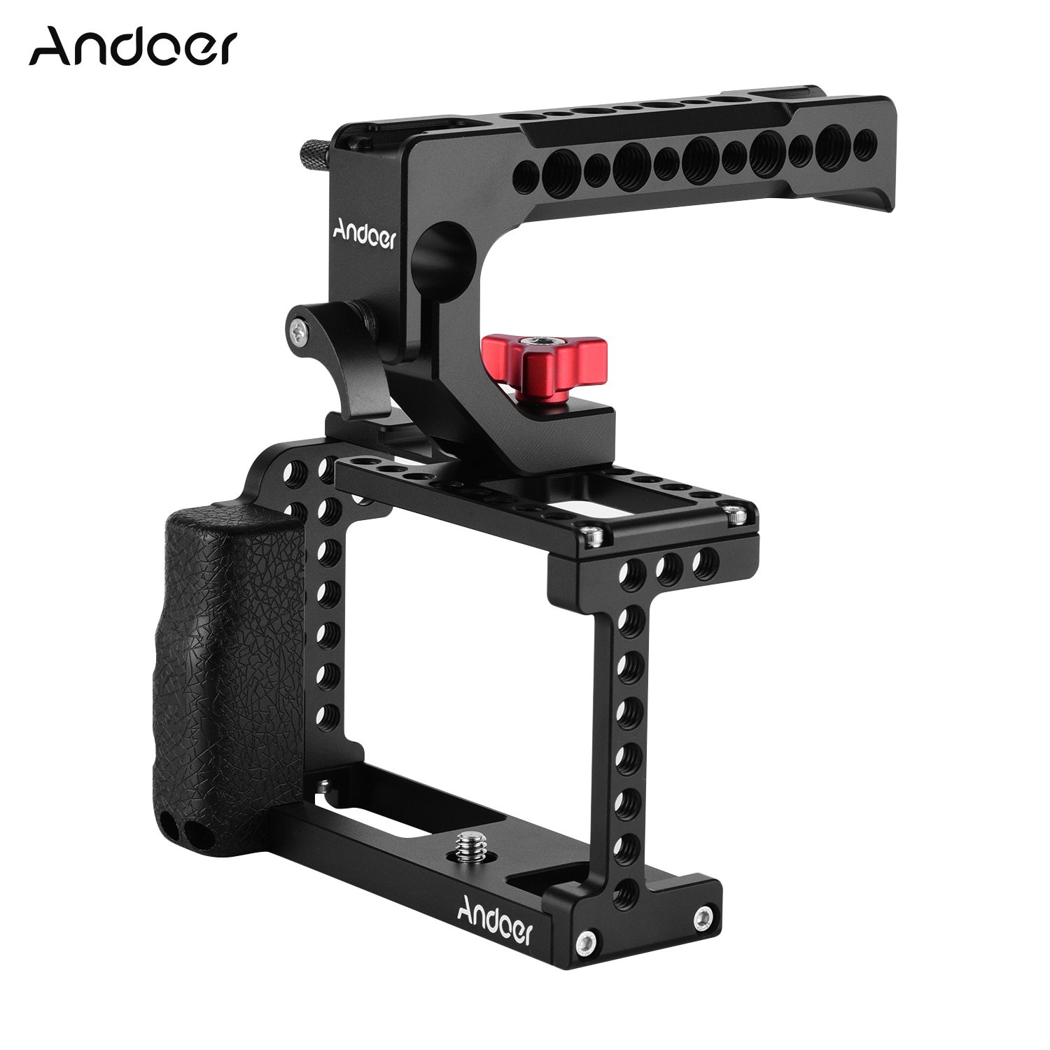 Andoer Camera Kooi Video Stabilizer + Top Handvat Kit Aluminium Met Koud Shoe Mount 1/4 Inch Schroef Gaten Voor sigma Fp Camera