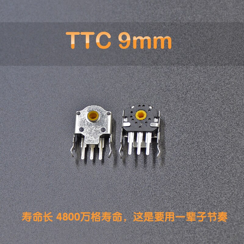 2pcs Original TTC Mouse Encoder Highly Accurate 9 10 11mm yellow Core Solve sensei TEN RIVAL 300 310 g102 304 G703 wheel problem: TTC 9MM yellow Core