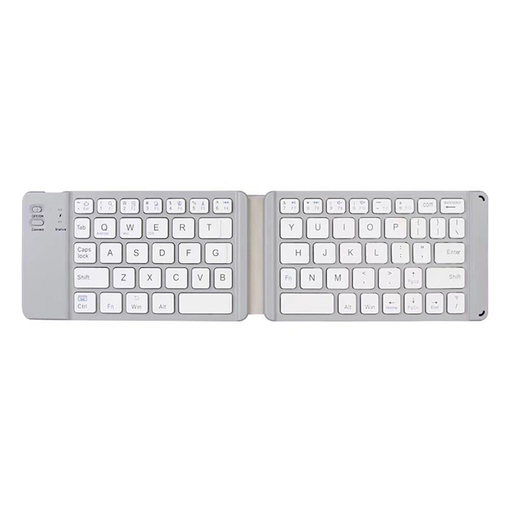Mini Compact Light For IOS Android Tablet Folding Keyboard Wireless USB Rechargeable Universal Keypad Bluetooth 3.0 Phone Laptop: Silver