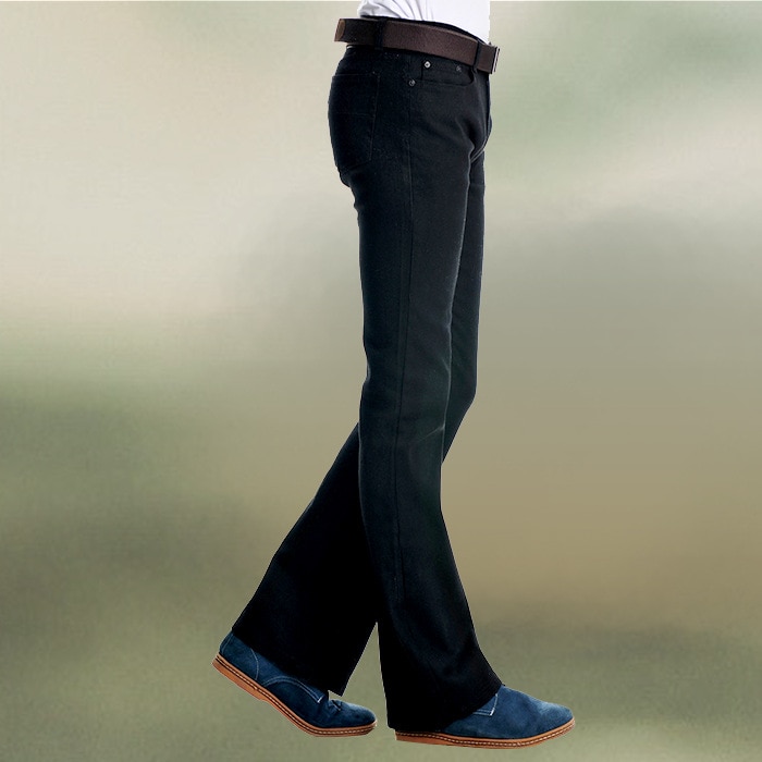 Plus size herre sorte bootcut jeans herre slim fit stretch jeans til mænd flare jeans homme hombre lange boot cut denimbukser