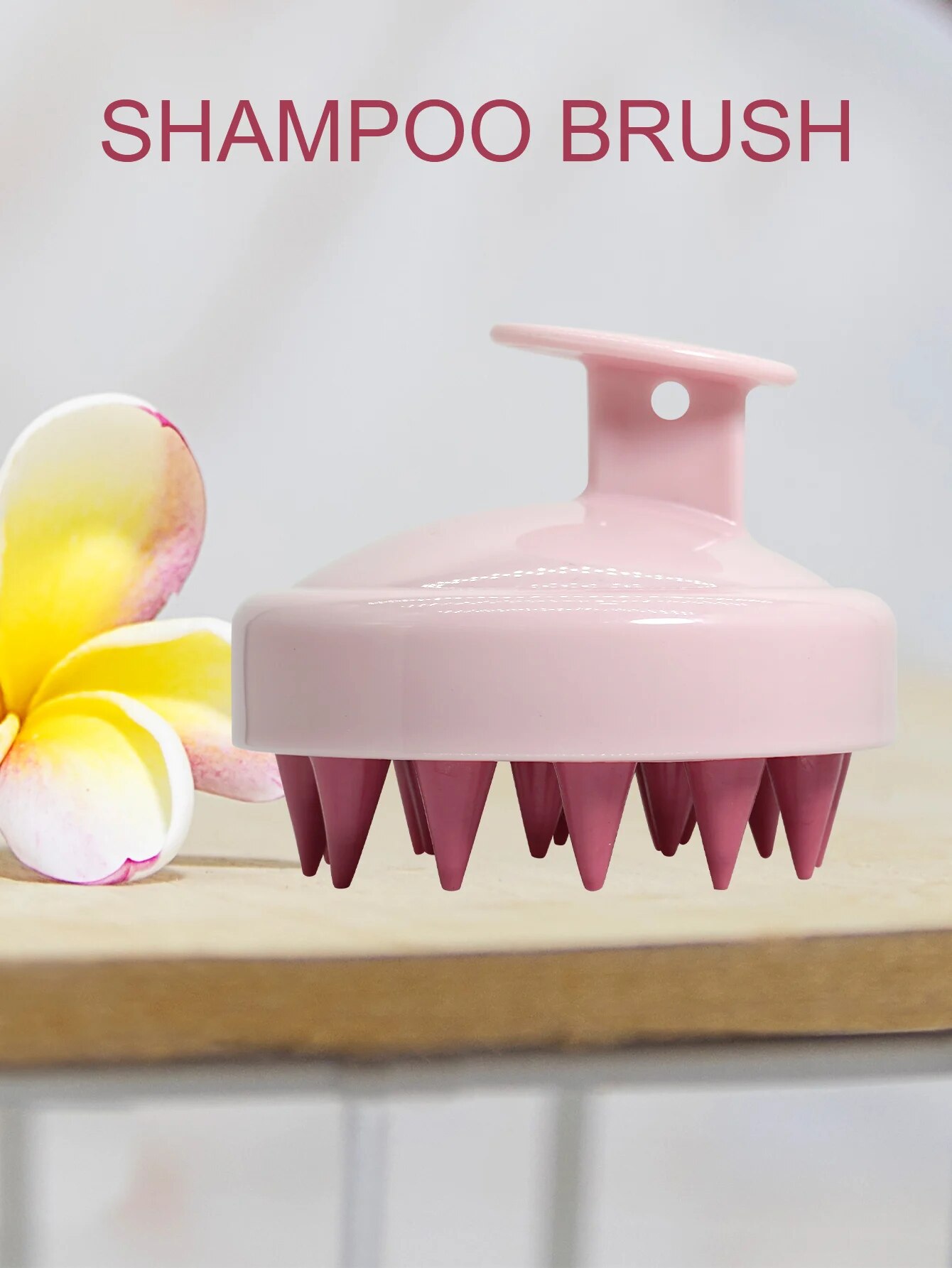 Champú de silicona, masajeador de pelo para el cuero cabelludo, cepillo para masaje del cuero cabelludo y la cabeza, cepillo para masaje del cuero cabelludo, peine, mango mágico, cepillo para masaje de Spa: Color vino