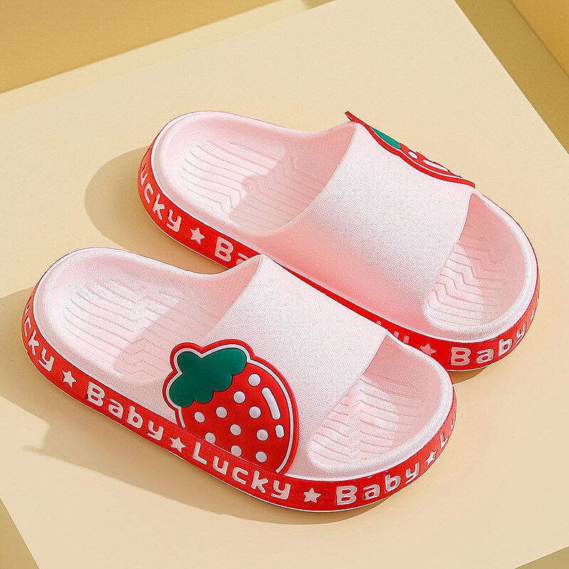 2022 Zomer Kinderen Schoenen Aardbei Meisjes Slippers Non-Slip Sandalen Voor Jongens Indoor Peuter Grappige Slippers Kinderen Slippers: Roze / 26-27(inner 17CM)