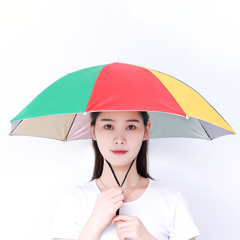 Sombrilla plegable para Pesca al aire libre, paraguas del ejército, impermeable, Camping, Pesca, sombreros, Cabeza de Playa, unisex: Watermelon