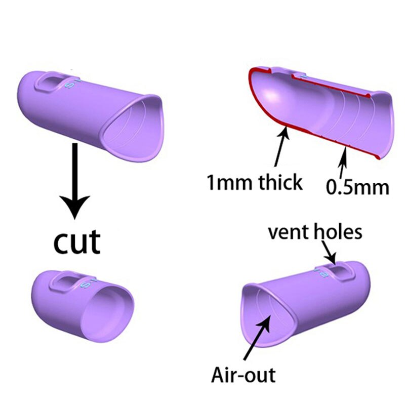 anti-slip soft reusable silicone rubber finger cots for protect finger