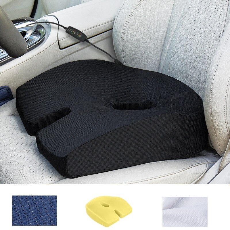 Cojín de ciática para asiento de coche, almohadilla ortopédica antideslizante para sentarse, alivio del dolor de hueso trasero, espuma hueca, cojín para elevar