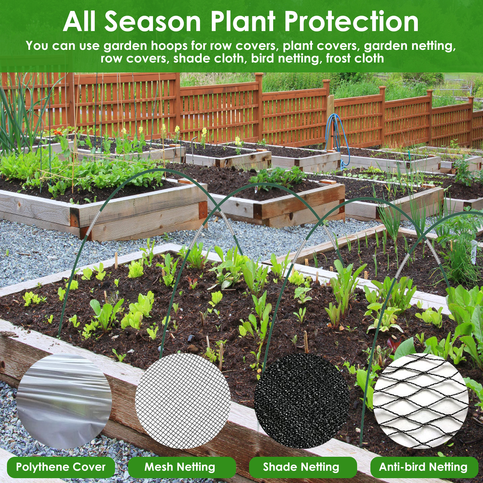 Juego de aros para invernadero, varilla desmontable para jardinería, soporte para cobertizo, jardín, plántulas de invernadero, aro para plantas, marco de soporte para túnel de cultivo