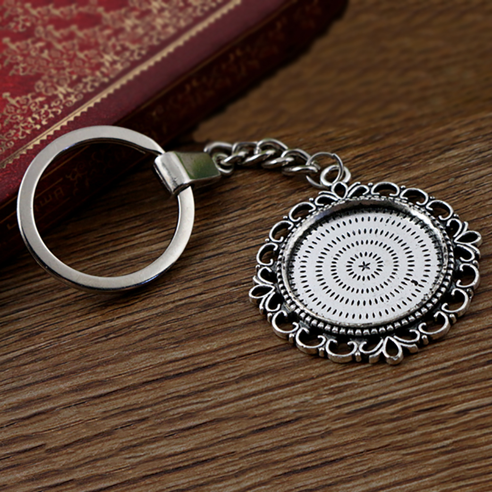 Nowe mody brelok wewnętrzny rozmiar 25mm Cabochon baza ustawienie wisiorki DIY mężczyzn biżuteria brelok robić kluczyków robić samochodu uchwyt molościeniowy pamiątka na prezent: A3-44-SG