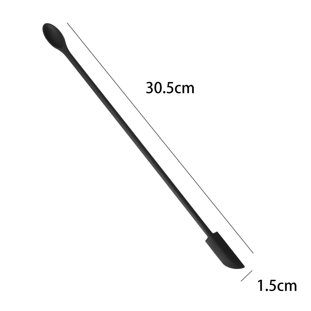 1/3/4Pcs Mini Silicone Spatula For Thin Jar Honey Makeup Butter Cake Spatula Double Head Spoon Spatula Set Kitchen Accessories: Black L