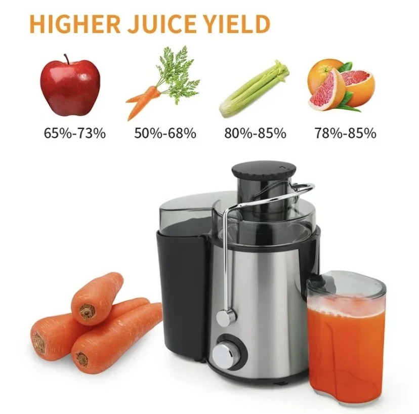 800w Stainless Steel Juicer Centrifugal Household Large Caliber Electric Juice Machine Residue Separation Vegetable Fruit Juicer