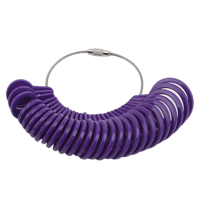 Plastic Stick Ring Sizer Mandrel Gauge Set Finger Sizes Measuring Jewelry Sizing Tools Equipment: purple