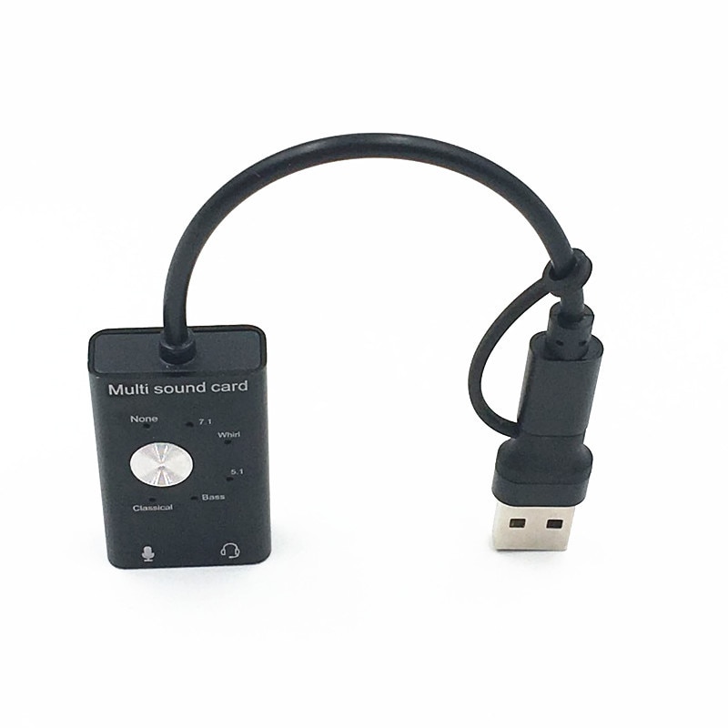Draagbare Externe Geluidskaart Usb 2.0 Type-C Naar 3.5Mm Jack Hoofdtelefoon Microfoon Audio Adapter Voor Windows Mac linux Android