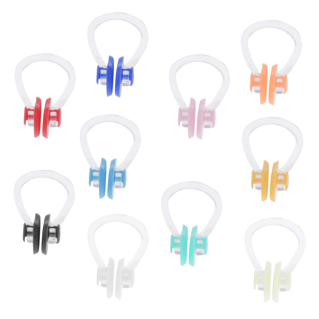 Set mit  of 10 wasserdichten nasenclips zum schwimmen für erwachsene, männer, frauen, kinder, jungen und mädchen