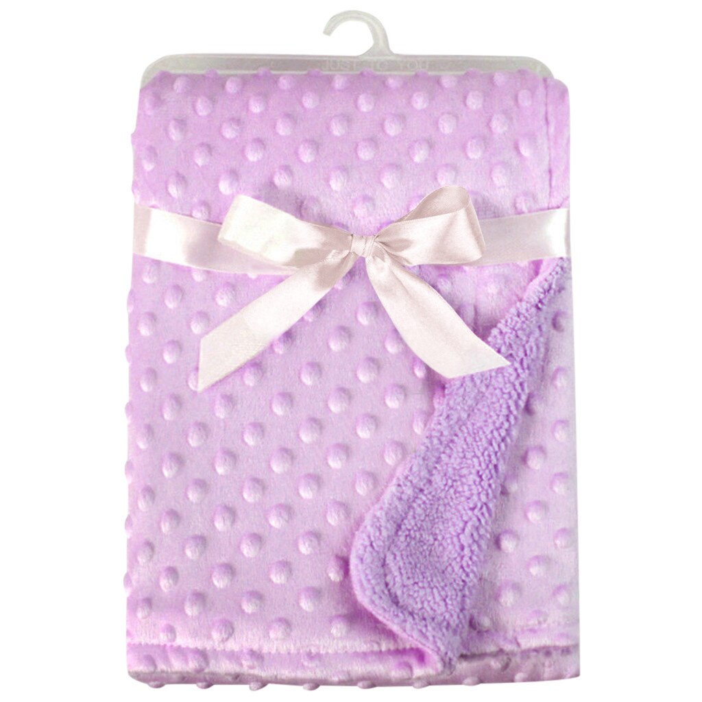 Baby Blanket Super Soft Fleece Minky with Double Layer Dot Backing Swaddling Wrap Cartoon Printed Receiving Blankets 102x76cm: Purple 
