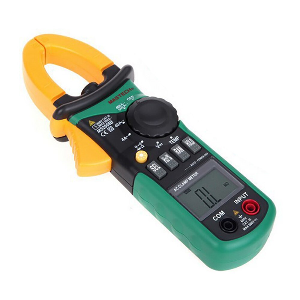 MASTECH MS2008B Digtal Clamp Meter with Light Temp Frequency ACDC Digital Multimeter Electric Tester Current Clamp Meter Ammeter