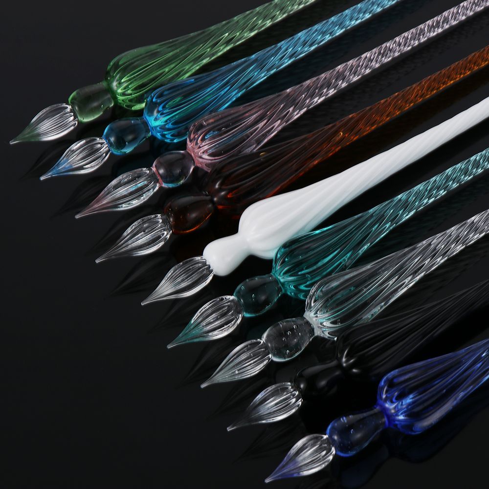1PC Vintage Glass Dip Dipping Pen Art Painting Supplies Filling Ink Signature Calligraphy Fountain Pen