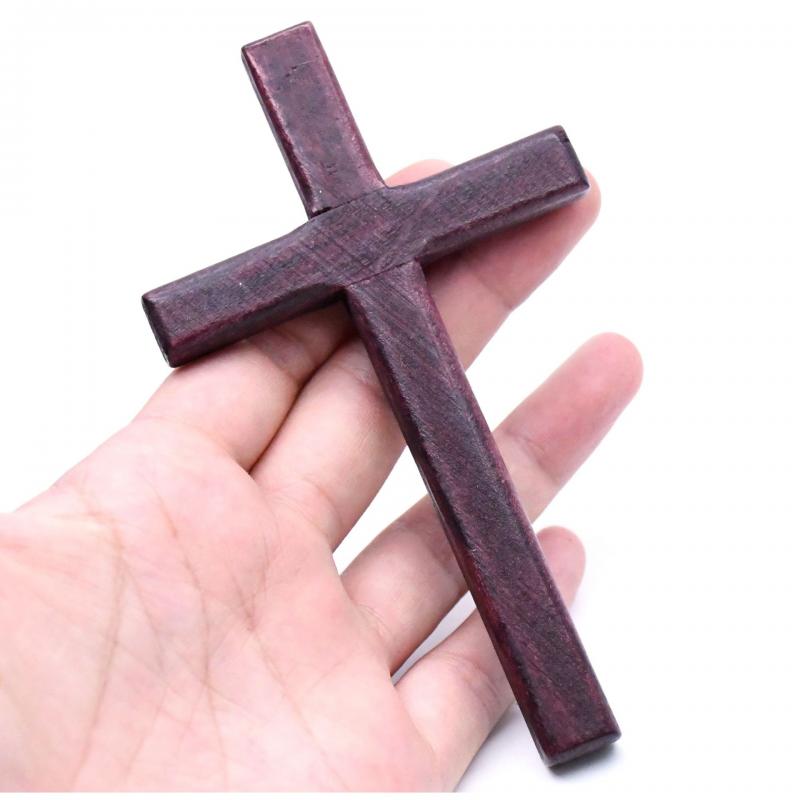 5Pcs Muur Kruisen Hout 12*7Cm Handgemaakte Christian Decor Icoon Religieuze Gebed Hand Holding Thuis decoratie