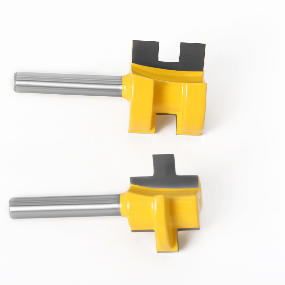 2 stk 1/4 &quot; 6mm 8mm skaft overfræser bits t-slids firkantet tand tap bit fræser fræser udskæring fræser bits til træbearbejdningsværktøj