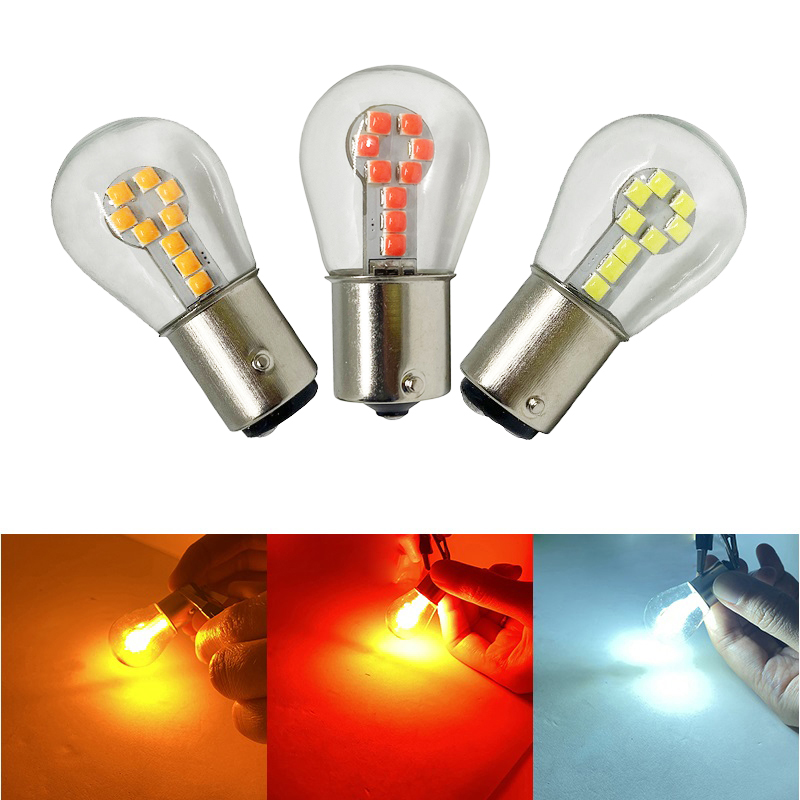 1 Uds BA15S P21W 1156 bombilla Led 1157 BAY15D P21/5W R5W R10W luces de freno de coche 18SMD 3030 Chips DRL lámpara de señal de giro súper brillante