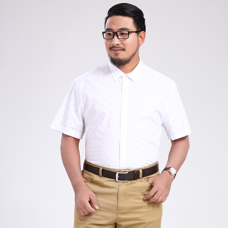 Smart Casual Solid Plain Ingericht Mannen Shirt Polka Dot Mode Jurk Shirt Korte Mouw Zomer Camisa Masculina