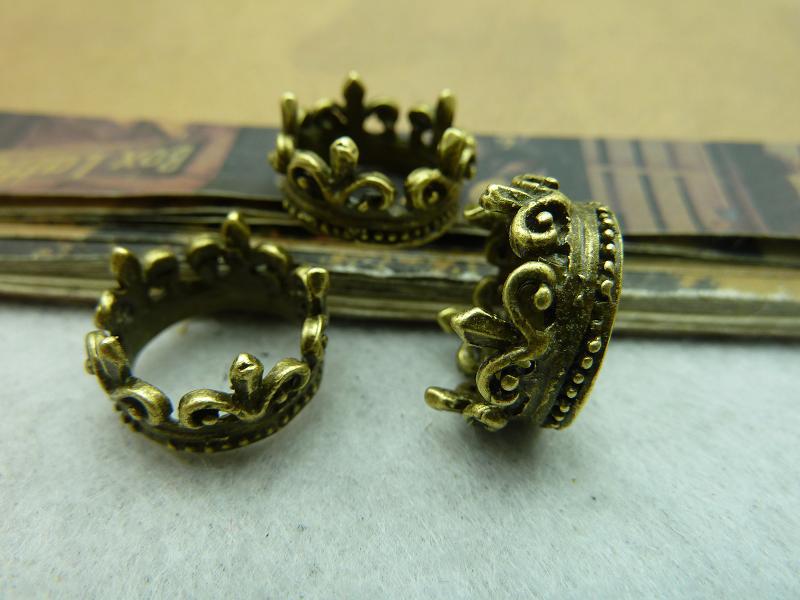 15 pcs 17 - 14 mm Antique Bronze coroa pingente charme c5800-data