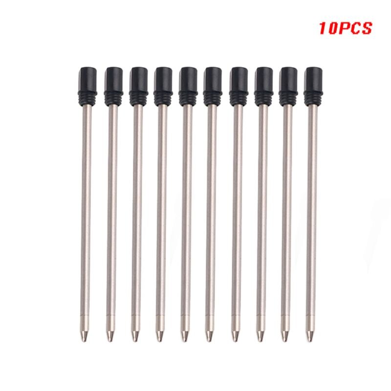 10pcs Ballpoint Pen Refills Replacement 1.0mm Blue Black Ink Color School Office: black