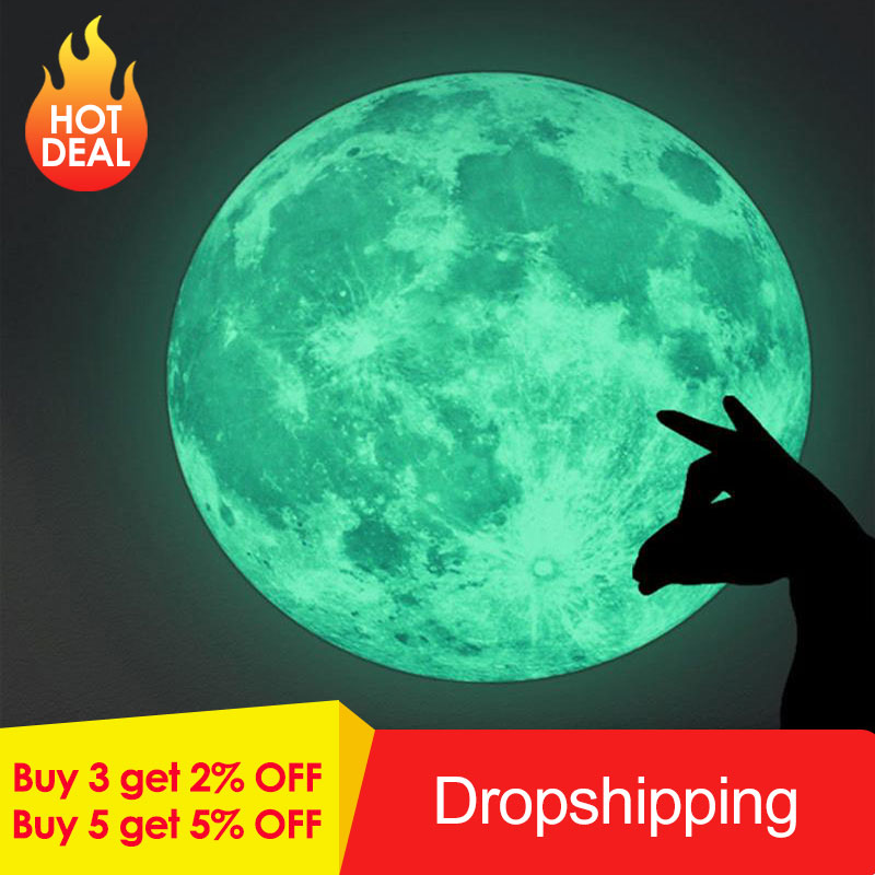 Glow Star Moon Wall Stickers Luminous Stickers Moon Glow in the Dark For Kid Room Decoration Pegatinas De Pared Mural Decals