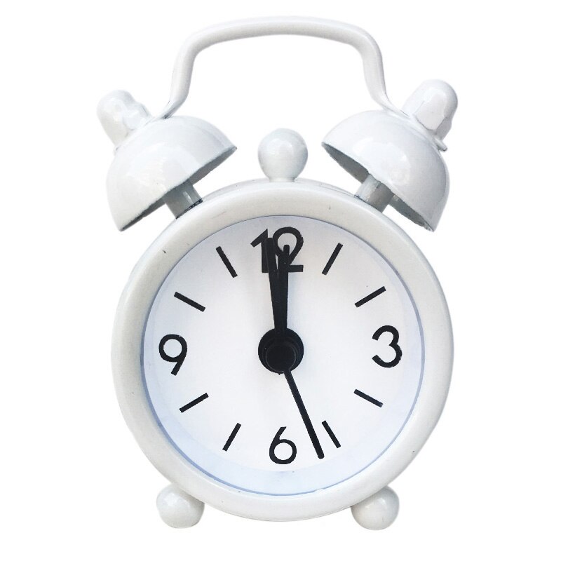 Mini Alarm Clock Electronic Round Number Double Bell Desk Table Digital Quartz Clock Home Decoration Retro Portable