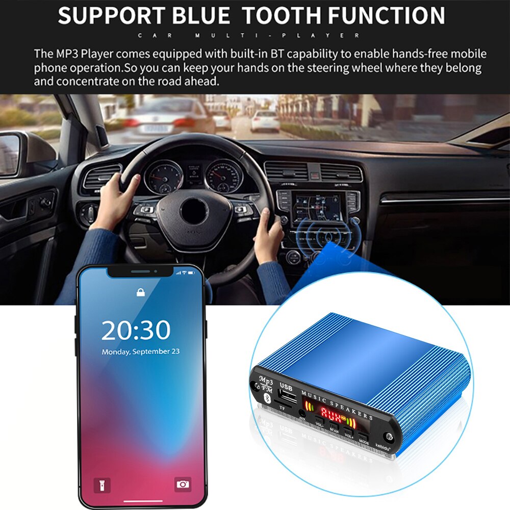 Kebidumei Auto Versterker MP3 Decoder Met Afstandsbediening USB Digitale LED SD Audio Versterker SD/Mmc-kaart U Stok FM Radio Speler