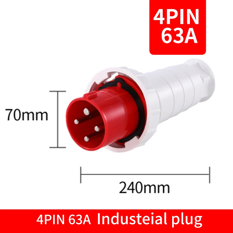 63A Industrial Plug and Socket 3P/4P/5Pin Electrical Connector IP67 Wall Mounted Socket Male&Female Plug: MULTI