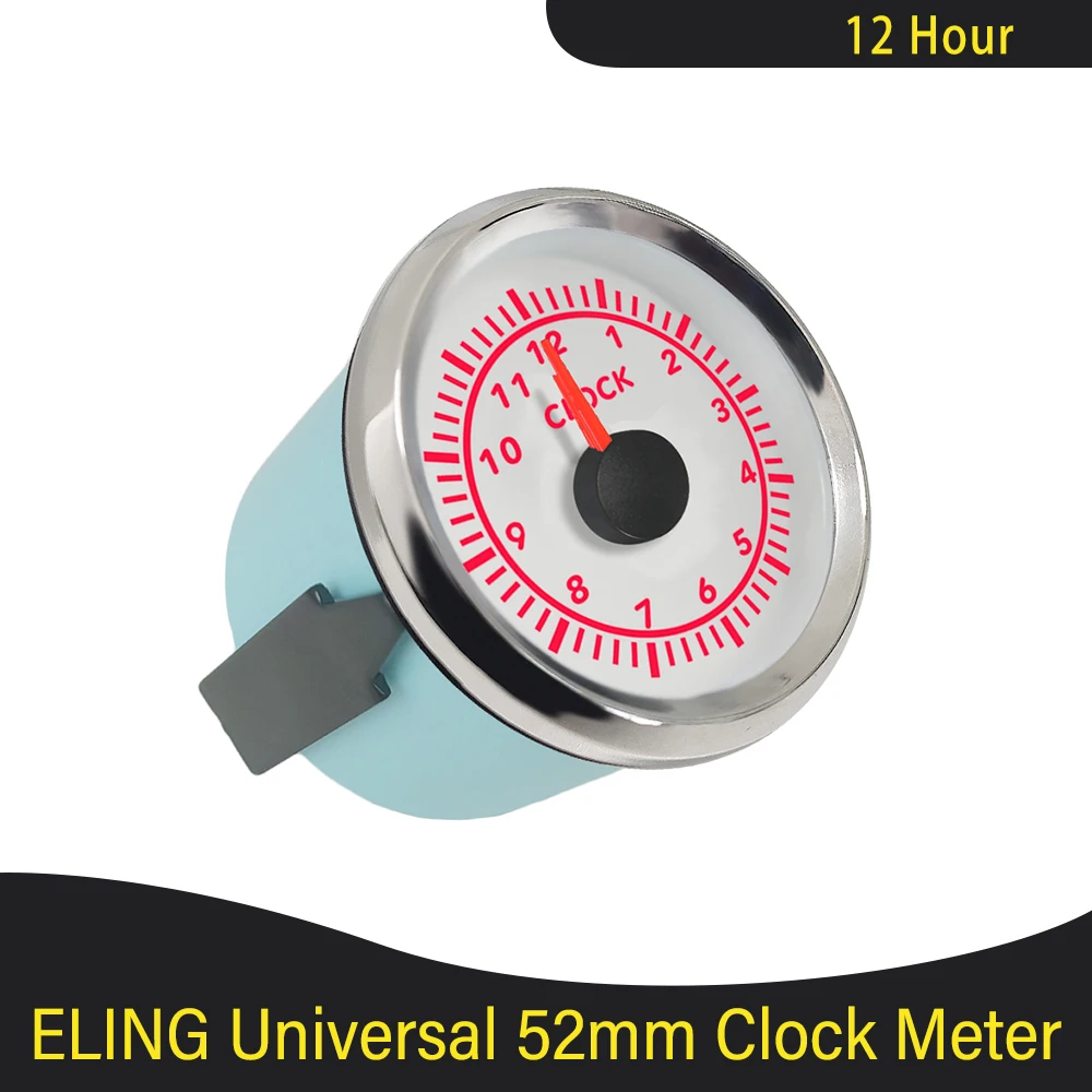 Eling 52mm Digital Hour Meter And Rpm Gauge With Red Backlight For 12v/24v Vehicles, High